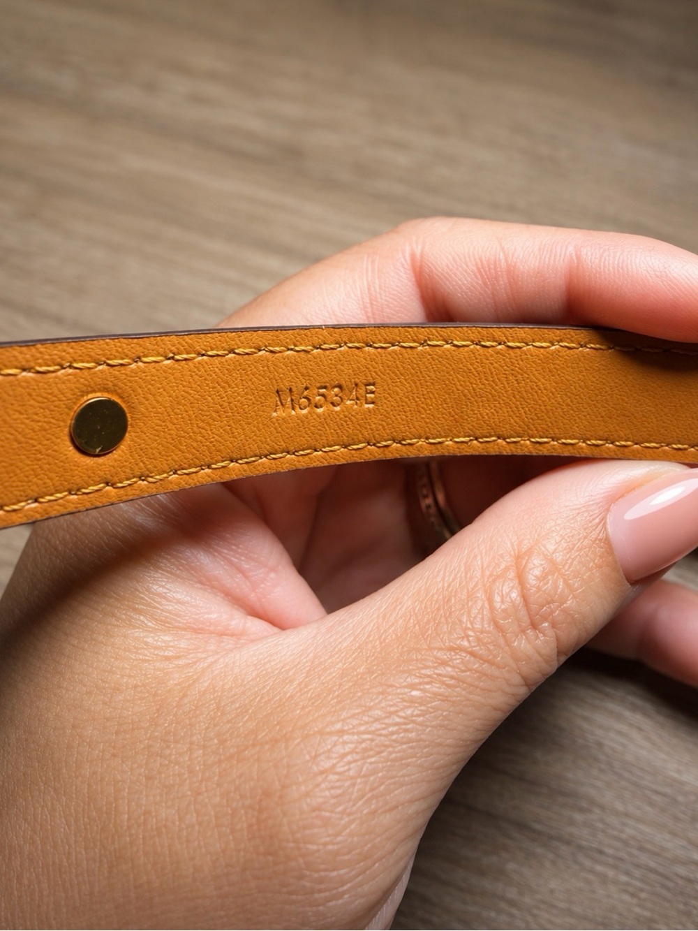 Brown Bracelet with Gold Tone V Accent - Picture 3 of 5